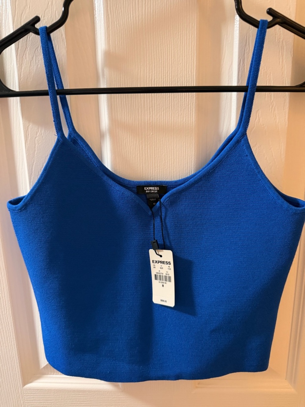 Express Electric Blue Knit Cami with Adjustable-Style Straps